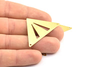 Brass Triangle Pendant, 20 Raw Brass Triangle Pendant 2 Holes (45x35x35mm) A0079