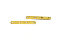 4 Holes Connectors, 50 Raw Brass with 4 Holes Connectors  (25x4mm) Brs 343  A0311