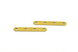 4 Holes Connectors, 50 Raw Brass with 4 Holes Connectors  (25x4mm) A0311