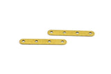 4 Holes Connector, 100 Raw Brass Connectors with 4 Holes (25x4mm) Brs 343 A0311