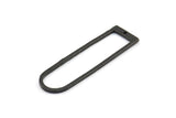 D Shape Rings, 2 Oxidized Brass Black Hammered Long D Shape Connectors With 1 Hole, Rings (46x13x1.3mm) BS 1877 S392