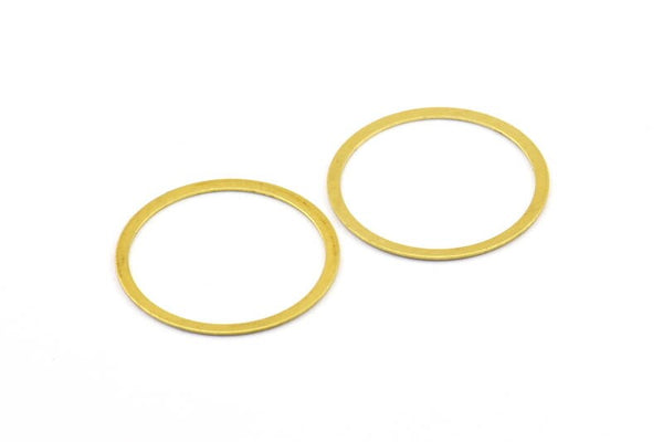 Circle Choker Pendant, 30 Raw Brass Connector Rings (25mm) Brs 450 A0188