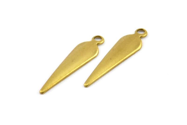 Spike Earring Finding, 50 Raw Brass Spike Charms (20x5mm) Brs 287 A0267