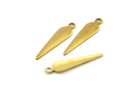 Spike Earring Finding, 50 Raw Brass Spike Charms (20x5mm) Brs 287 A0267