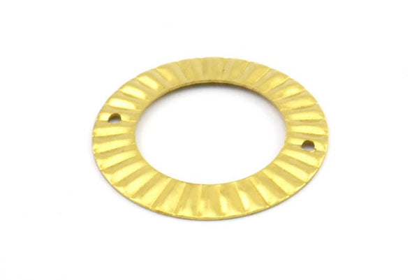 Middle Hole Ring, 15 Raw Brass Connector Middle Hole Rings (25mm) D0206--y025