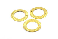 Middle Hole Ring, 15 Raw Brass Connector Middle Hole Rings (25mm) D0206--y025