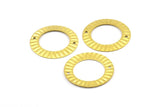 Middle Hole Ring, 15 Raw Brass Connector Middle Hole Rings (25mm) D0206--y025