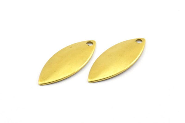 Brass Marquise Charm, 40 Raw Brass Marquise Charms Findings (16mm) Brs 28 A0127