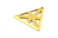 Raw Brass Triangle, 150 Raw Brass Triangle Charms With 1 Hole (22x25mm) Brs 3025 A0090