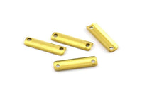 Brass Curved Charm, 40 Raw Brass Curved Rectangle Charms with 2 Holes Geometric Findings  (15x4mm) Brs 656 A0417