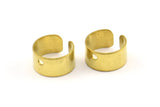 Brass Ear Cuffs, 50 Raw Brass Ear Cuffs With One Hole Round Findings (9mm) D0035