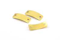Brass Twisted Charm, 50 Raw Brass Twisted Rectangle Connectors, Findings, Charms (16x6mm) Brs 709 A0383