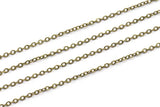 Antique Brass Chain, 20 Meters - 66 Feet (1.5x2mm) Antique Bronze Tone Brass Soldered Chain - Y006 ( Z028 )