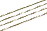 Antique Brass Chain, 5 Meters - 16.5 Feet (1.5x2mm) Antique Bronze Tone Brass Soldered Chain - Y006 ( Z028 )