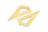 Gold Necklace Triangle, 3 Gold Plated Brass Triangle Charms with 1 holes (54x29x0.60mm) U014 Q0354
