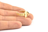 Elegant Ring Settings, 2 Raw Brass Ring Settings With 2 Claws, Ring Blanks (13.5x8x1.5mm) BS 1914