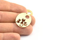 Brass Cats Pendant, 3 Raw Brass Oval Cat Textured Pendants With 1 Hole, Earrings, Charms (28x23x1.1mm) BS 1910
