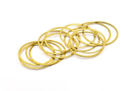Raw Brass Pendant, 100 Raw Brass Connector Rings  (34mm) Brs 453 A0191
