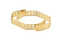 Brass Chevron Cuff - 1 Raw Brass Chevron Cuff Bracelet Blank Bangle With 2 Holes (10x145x0.8mm)  T106-0