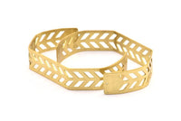 Brass Chevron Cuff - 1 Raw Brass Chevron Cuff Bracelet Blank Bangle With 2 Holes (15x145x0.80mm) T107-0