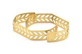 Brass Chevron Cuff - 1 Raw Brass Chevron Cuff Bracelet Blank Bangle With 2 Holes (15x145x0.80mm) T107-0