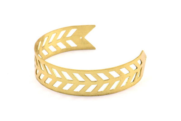 Chevron Cuff Blank - 1 Raw Brass Chevron Cuff Bracelet Blank Bangles With 2 Holes (15x145x0.80mm) T104-0