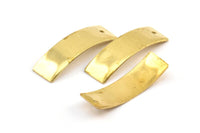 Curved Rectangle Charm, 24 Raw Brass Wavy Rectangle Charms With 1 Hole (29x9x0.5mm) BS 1855