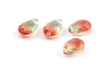 Glass Drop Bead, 4 Red And Blue Tone Color Glass Tear Drop Beads With 1 Hole (12x8x5.5mm) Y213(3)