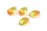 Glass Drop Bead, 4 Orange Color Glass Tear Drop Beads With 1 Hole (12x8x5.5mm) Y213(9)