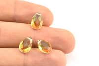 Glass Drop Bead, 4 Orange Color Glass Tear Drop Beads With 1 Hole (12x8x5.5mm) Y213(9)