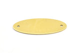 Brass Oval Connector, 12 Raw Brass Oval Connectors With 2 Holes (37.5x15.5x0.8mm) BS 1903