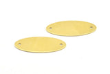 Brass Oval Connector, 12 Raw Brass Oval Connectors With 2 Holes (37.5x15.5x0.8mm) BS 1903