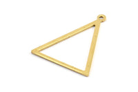 Brass Blank Triangles, 6 Raw Brass Triangles with 1 Loop (34x27x1mm) BS 2327