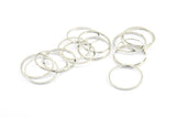 Silver Circle Connector, 24 Silver Tone Circle Connectors, Rings, Findings (18x1mm) BS 2094