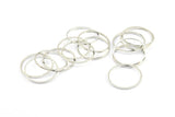 Silver Circle Connector, 24 Silver Tone Circle Connectors, Rings, Findings (18x0.8mm) BS 2094