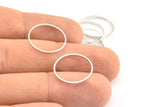 Silver Circle Connector, 24 Silver Tone Circle Connectors, Rings, Findings (18x0.8mm) BS 2094