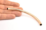 Rose Gold Tube, 1 Rose Gold Plated Brass Textured Curved Tubes (7x120mm) Bs 1632 Q0366