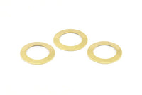 Brass Circle Connectors, 12 Raw Brass Circle Connector Rings (22x3.5x0.7mm) B0101
