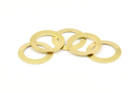 Brass Circle Connectors, 12 Raw Brass Circle Connector Rings (22x3.5x0.7mm) B0101