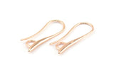 Rose Gold Ear Hooks, 8 Rose Gold Tone Earring Wires, Earring Hooks (24x9mm) X038
