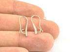 Rose Gold Ear Hooks, 8 Rose Gold Tone Earring Wires, Earring Hooks (24x9mm) X038