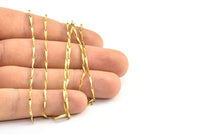 Brass Link Chain, 5M Raw Brass Bar Chain, Stick Chain, Link Chain (8.5x1.5mm) Z116