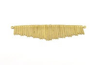Brass Fringed Pendant, 1 Raw Brass Textured Fringed Trim Pendant With 2 Loops (155x55x6mm) V085