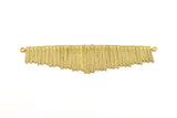 Brass Fringed Pendant, 1 Raw Brass Textured Fringed Trim Pendant With 2 Loops (155x55x6mm) V085