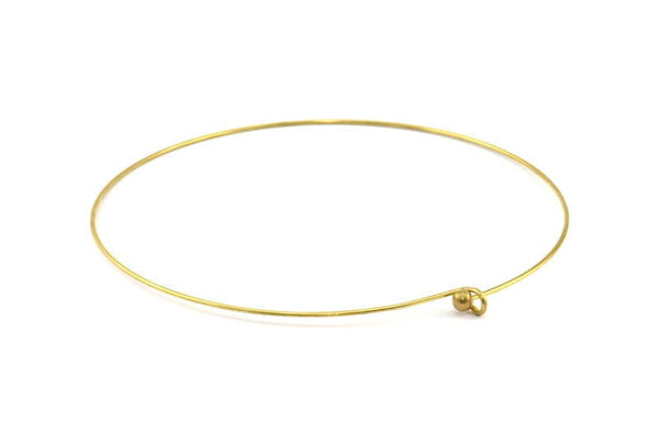 Brass Choker Findings, 2 Raw Brass Wire Choker Collar Findings, Necklace Blanks (136x1.5mm) P003 R056