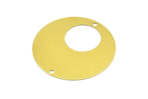 80s Brass Hoops, 20 Raw Brass Round Stamping Earring Findings, (32mm) A0136