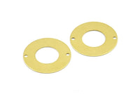 Middle Hole Connector, 20 Raw Brass Middle Hole Connectors, Findings (20mm) Brs 510 A0537