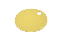 Brass Cabochon Charm, 20 Raw Brass Round Big Hole Stamping Tags, Cabochon Tags, Pendant,findings (20mm) Brs 527 A0293