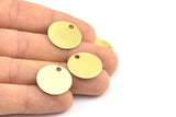 Brass Cabochon Charm, 20 Raw Brass Round Big Hole Stamping Tags, Cabochon Tags, Pendant,findings (20mm) Brs 527 A0293