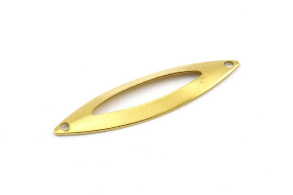Marquise Middle Hole, 50 Raw Brass Marquise Middle Hole Charms With 2 Holes, Jewelry Findings (32x8mm) Brs 500 A0208